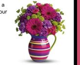 Teleflora's Rainbow Pitcher Bouquet 10M300  -  Floral Delights Bolingbrook, Illinois